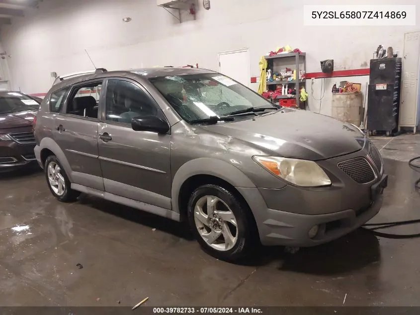 2007 Pontiac Vibe VIN: 5Y2SL65807Z414869 Lot: 39782733