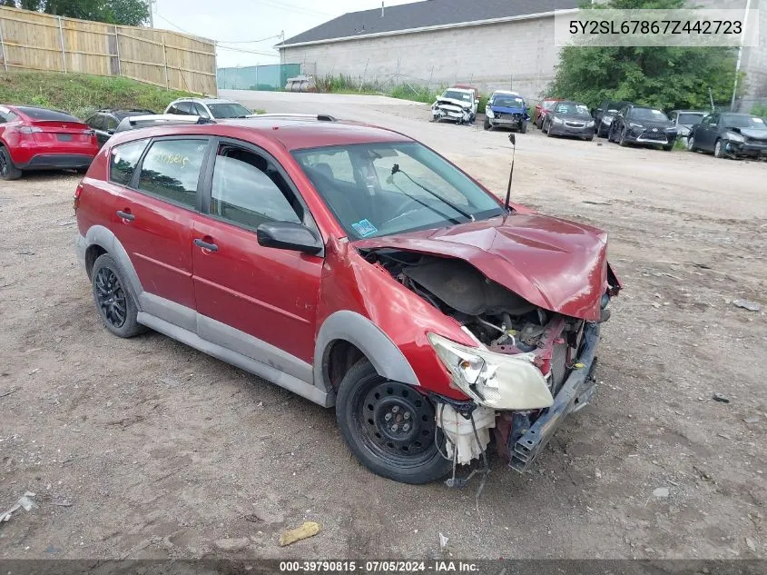 5Y2SL67867Z442723 2007 Pontiac Vibe