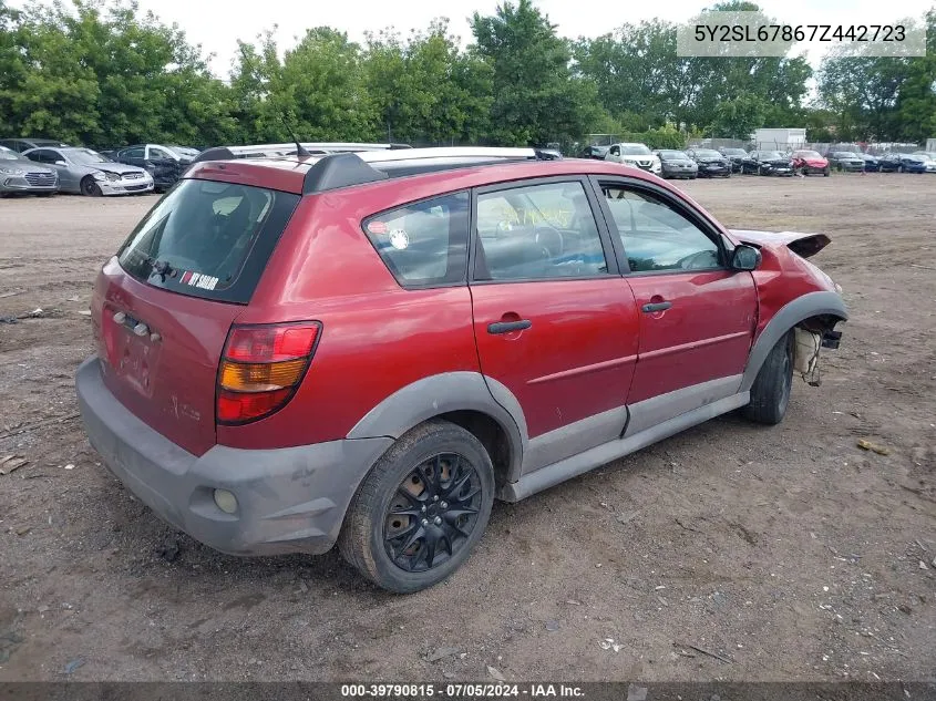 5Y2SL67867Z442723 2007 Pontiac Vibe