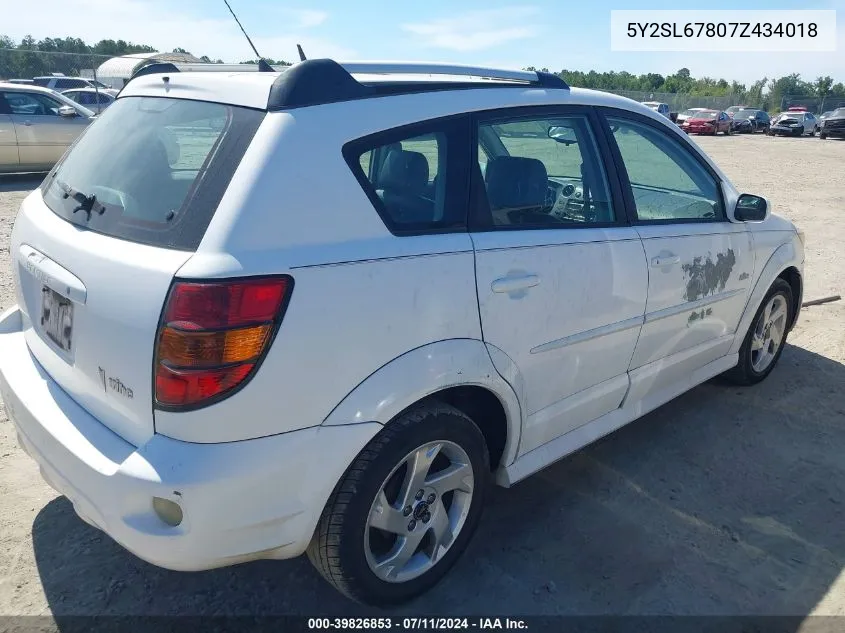 5Y2SL67807Z434018 2007 Pontiac Vibe