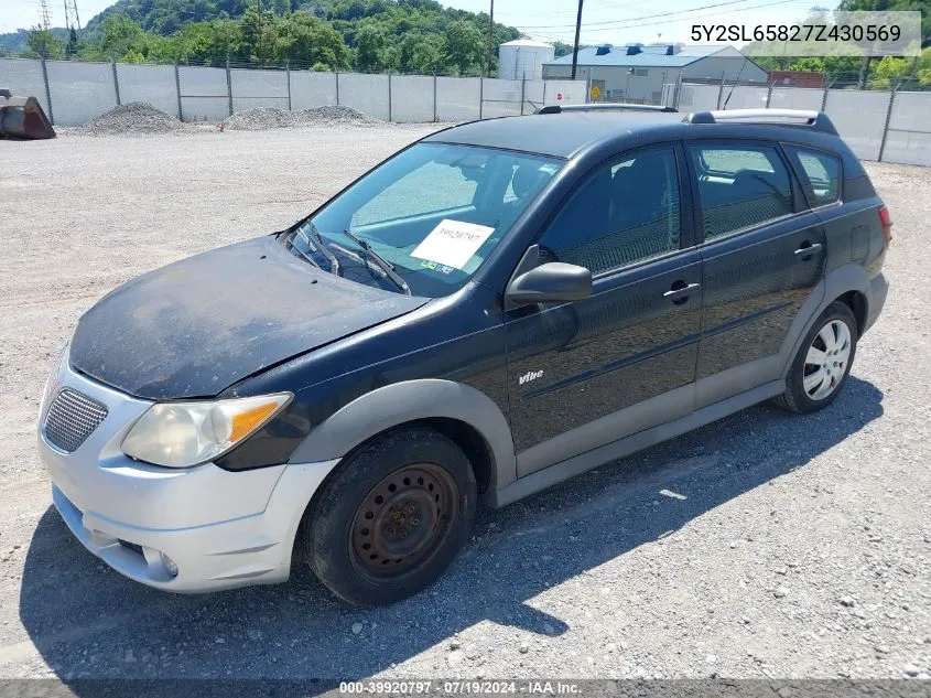 2007 Pontiac Vibe VIN: 5Y2SL65827Z430569 Lot: 39920797