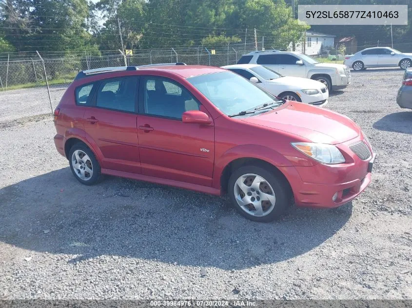 2007 Pontiac Vibe VIN: 5Y2SL65877Z410463 Lot: 39984976