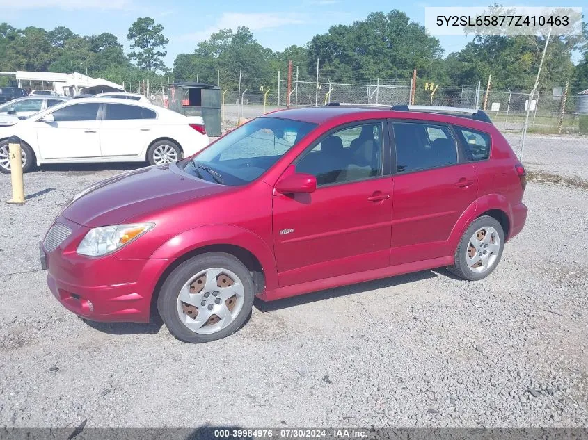 2007 Pontiac Vibe VIN: 5Y2SL65877Z410463 Lot: 39984976