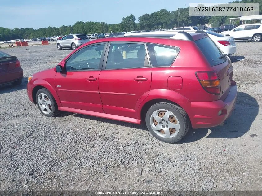 2007 Pontiac Vibe VIN: 5Y2SL65877Z410463 Lot: 39984976