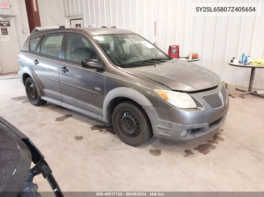 2007 Pontiac Vibe VIN: 5Y2SL65807Z405654 Lot: 40017125