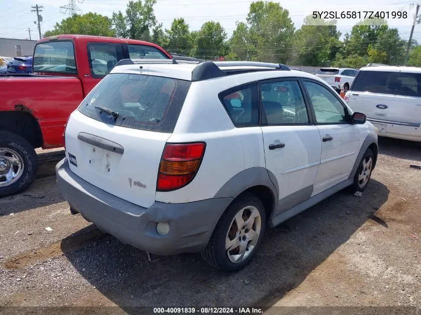 5Y2SL65817Z401998 2007 Pontiac Vibe