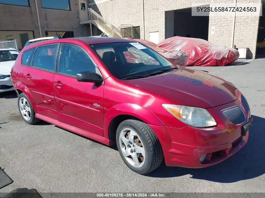 2007 Pontiac Vibe VIN: 5Y2SL65847Z424563 Lot: 40109276