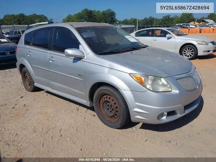 2007 Pontiac Vibe VIN: 5Y2SL65867Z428694 Lot: 40192898