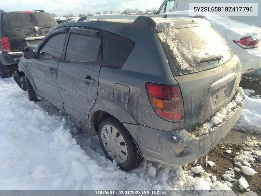 2008 Pontiac Vibe VIN: 5Y2SL65818Z417796 Lot: 11675561