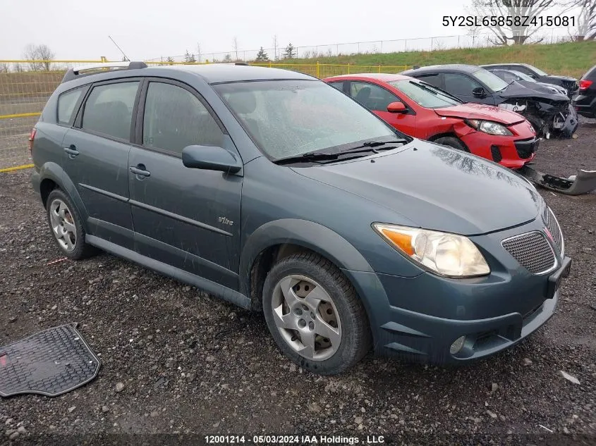 2008 Pontiac Vibe VIN: 5Y2SL65858Z415081 Lot: 12001214