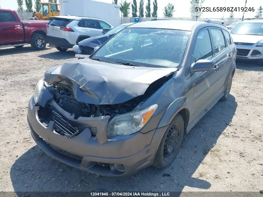 2008 Pontiac Vibe VIN: 5Y2SL65898Z419246 Lot: 12041945