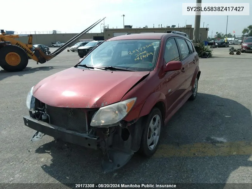 5Y2SL65838Z417427 2008 Pontiac Vibe