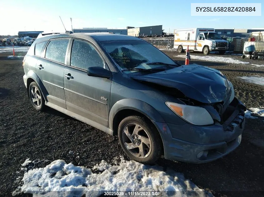 2008 Pontiac Vibe VIN: 5Y2SL65828Z420884 Lot: 30025039