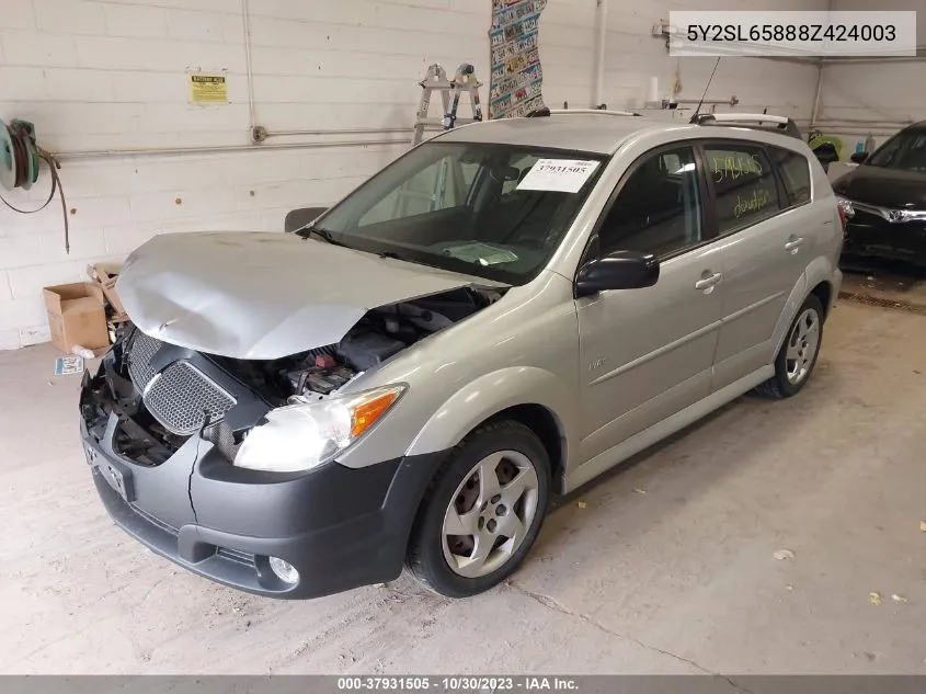 2008 Pontiac Vibe VIN: 5Y2SL65888Z424003 Lot: 37931505