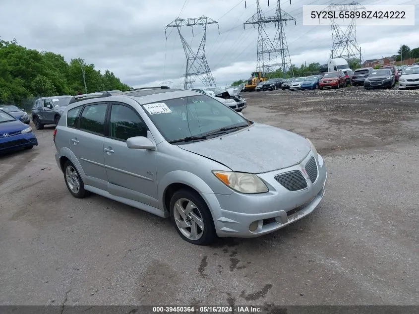 2008 Pontiac Vibe VIN: 5Y2SL65898Z424222 Lot: 39450364