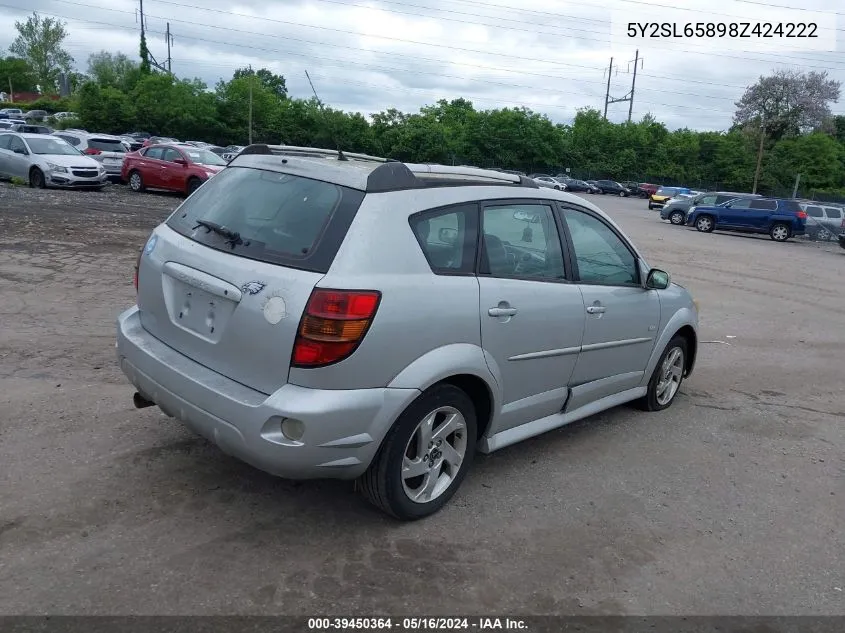 2008 Pontiac Vibe VIN: 5Y2SL65898Z424222 Lot: 39450364