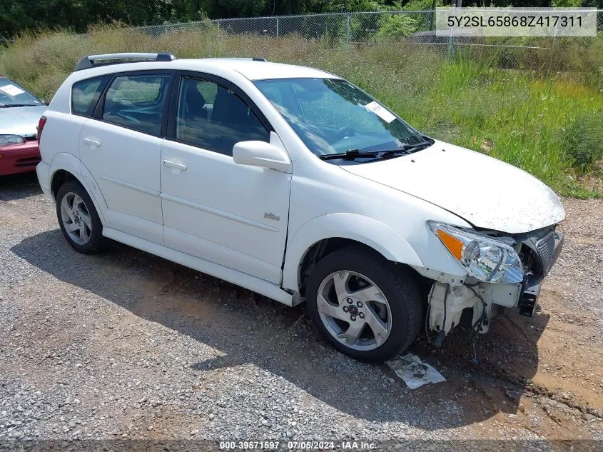 2008 Pontiac Vibe VIN: 5Y2SL65868Z417311 Lot: 39571597