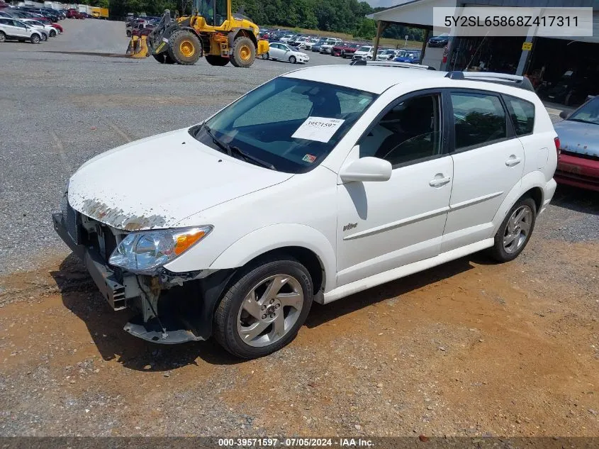 2008 Pontiac Vibe VIN: 5Y2SL65868Z417311 Lot: 39571597