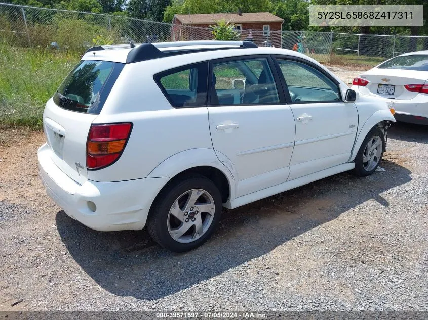 2008 Pontiac Vibe VIN: 5Y2SL65868Z417311 Lot: 39571597