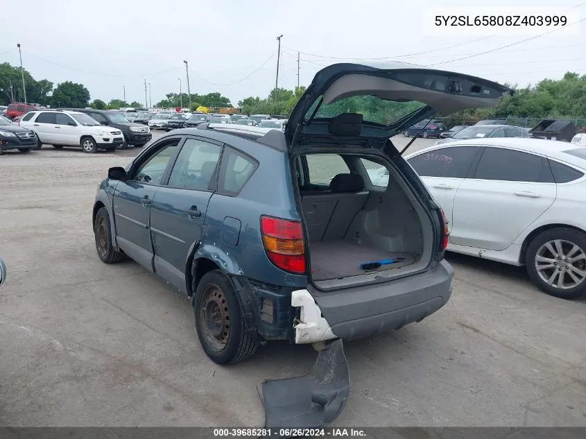 5Y2SL65808Z403999 2008 Pontiac Vibe