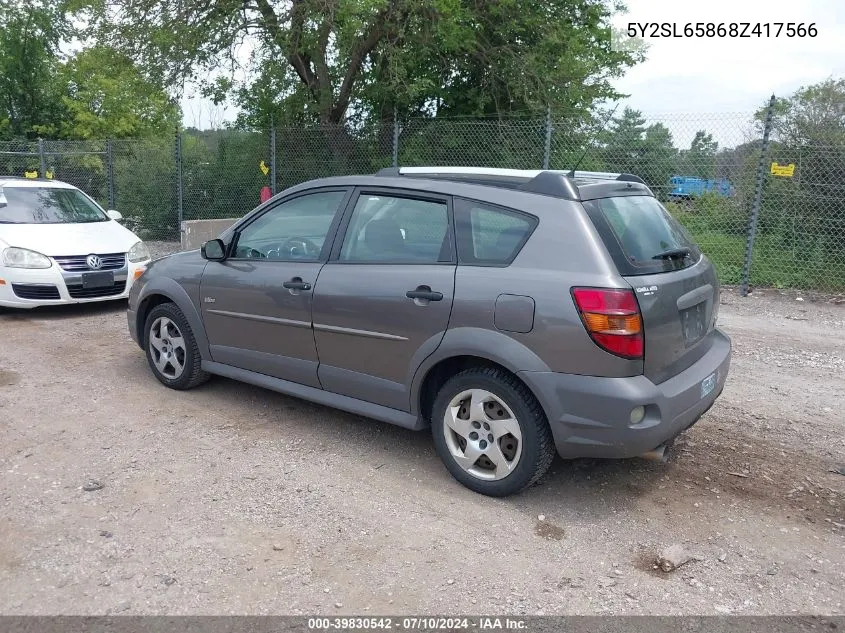 2008 Pontiac Vibe VIN: 5Y2SL65868Z417566 Lot: 39830542