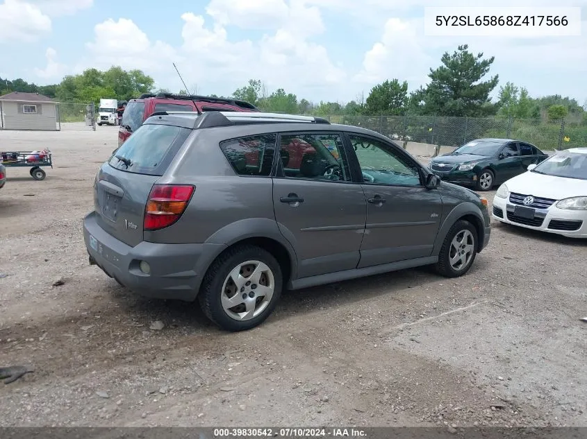 2008 Pontiac Vibe VIN: 5Y2SL65868Z417566 Lot: 39830542