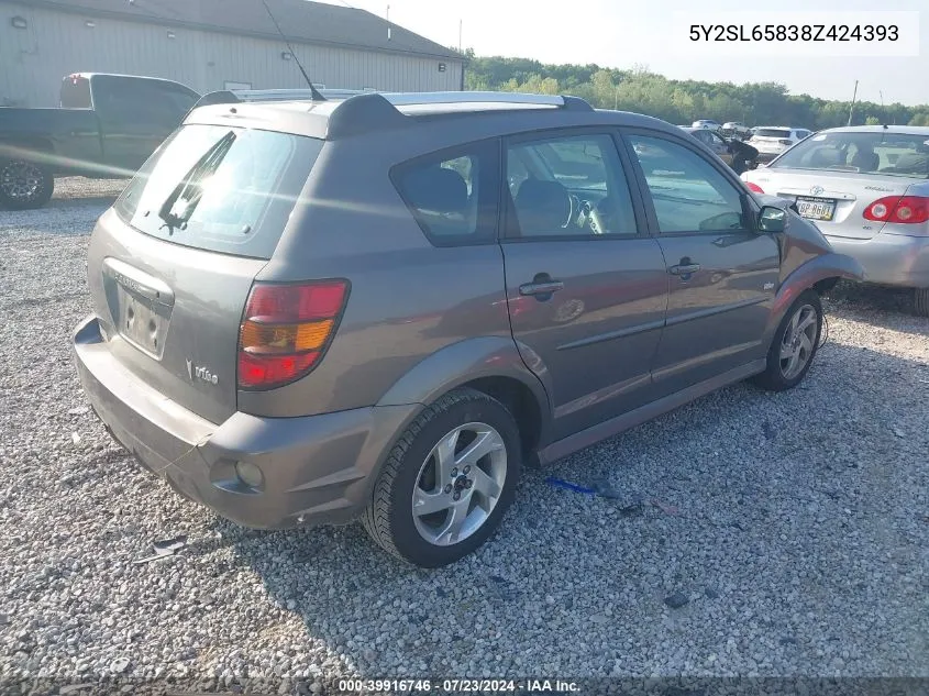 2008 Pontiac Vibe VIN: 5Y2SL65838Z424393 Lot: 39916746