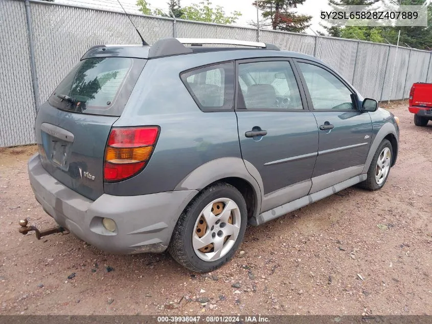 2008 Pontiac Vibe VIN: 5Y2SL65828Z407889 Lot: 39938047