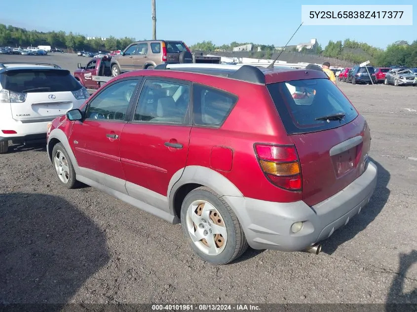 5Y2SL65838Z417377 2008 Pontiac Vibe