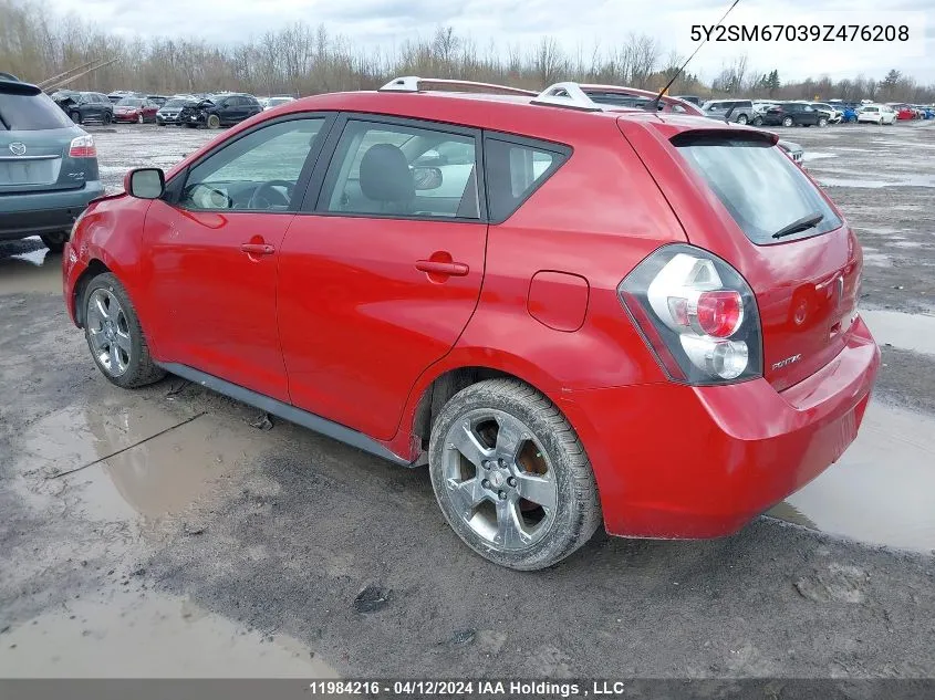 2009 Pontiac Vibe VIN: 5Y2SM67039Z476208 Lot: 11984216