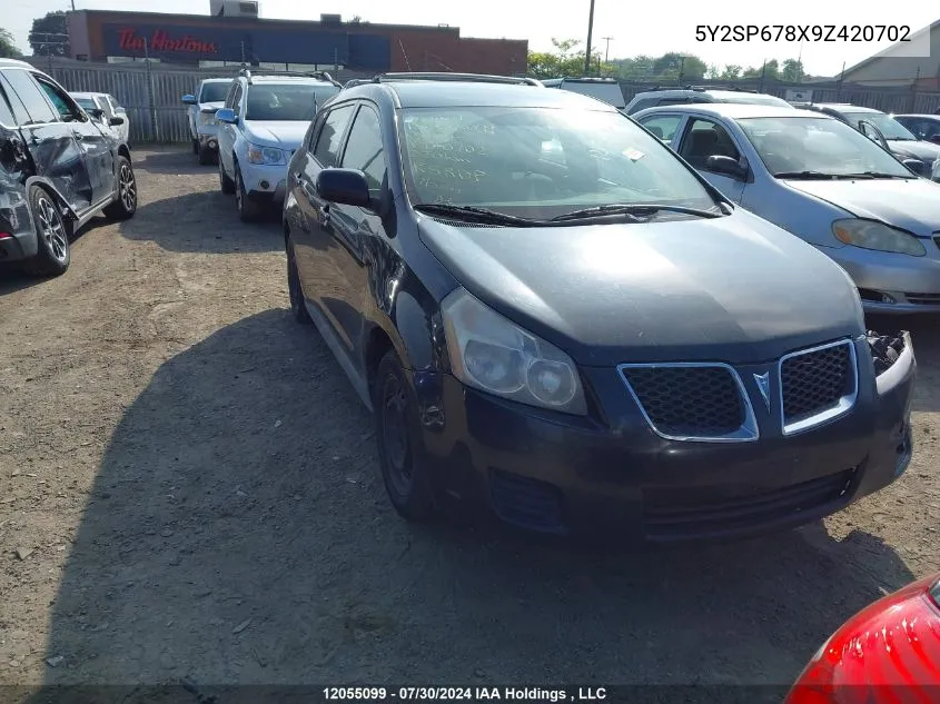 2009 Pontiac Vibe VIN: 5Y2SP678X9Z420702 Lot: 12055099