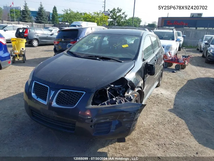 2009 Pontiac Vibe VIN: 5Y2SP678X9Z420702 Lot: 12055099