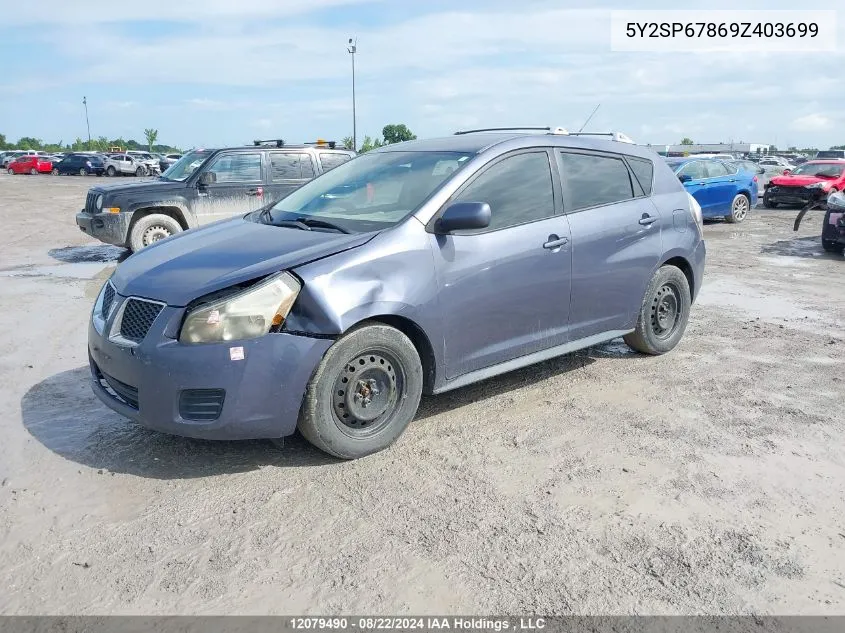 2009 Pontiac Vibe VIN: 5Y2SP67869Z403699 Lot: 12079490