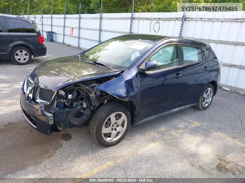 2009 Pontiac Vibe VIN: 5Y2SP67869Z475485 Lot: 39489092