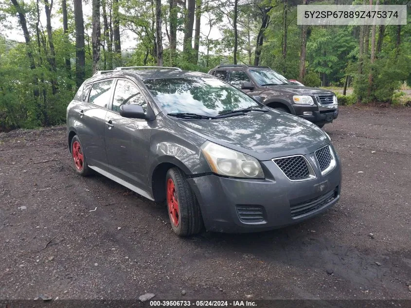 2009 Pontiac Vibe VIN: 5Y2SP67889Z475374 Lot: 39506733