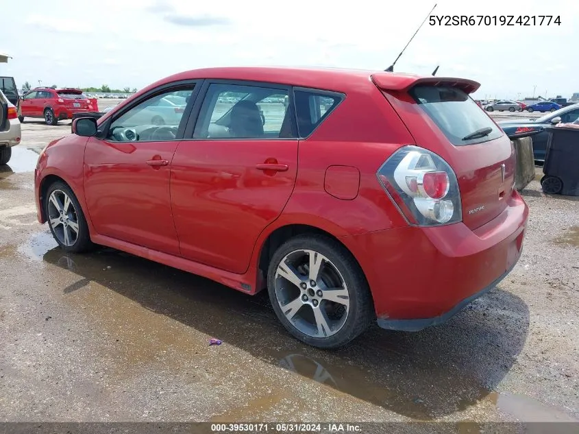 2009 Pontiac Vibe Gt VIN: 5Y2SR67019Z421774 Lot: 39530171