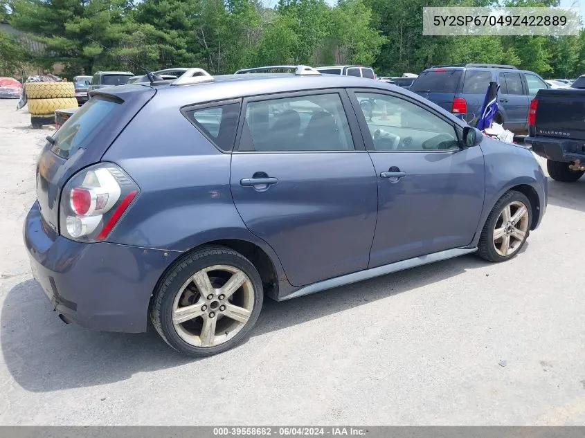 2009 Pontiac Vibe VIN: 5Y2SP67049Z422889 Lot: 39558682