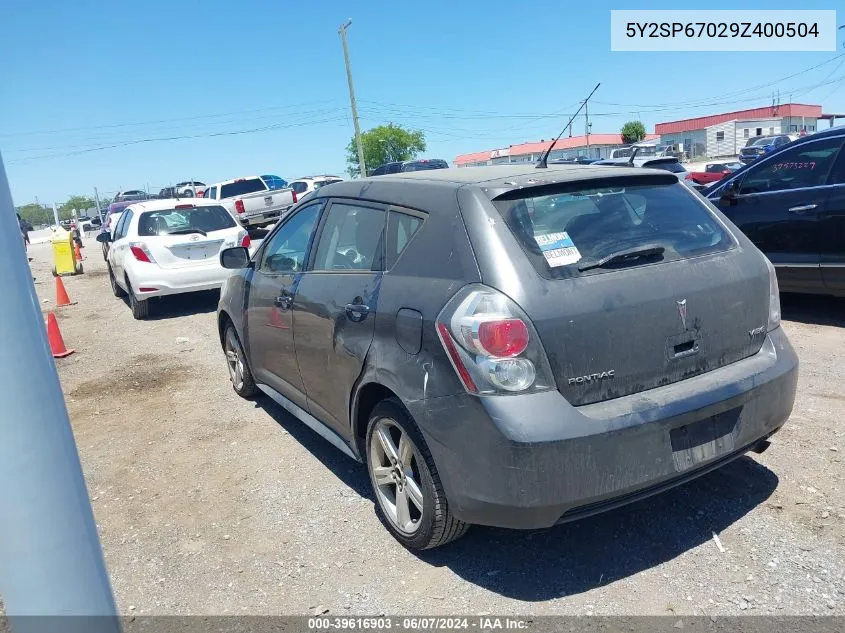 2009 Pontiac Vibe VIN: 5Y2SP67029Z400504 Lot: 39616903