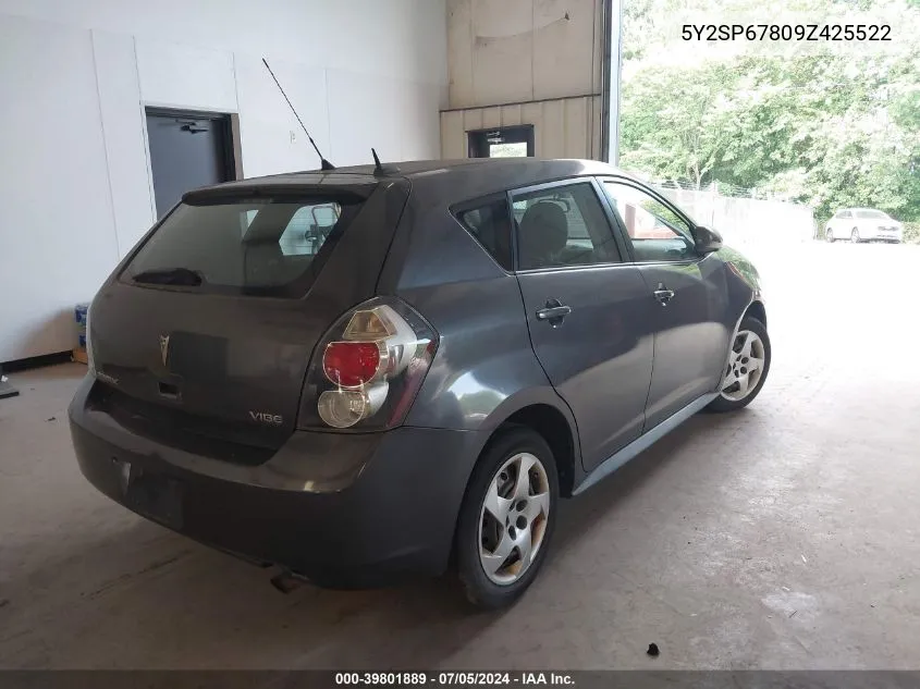 2009 Pontiac Vibe VIN: 5Y2SP67809Z425522 Lot: 39801889