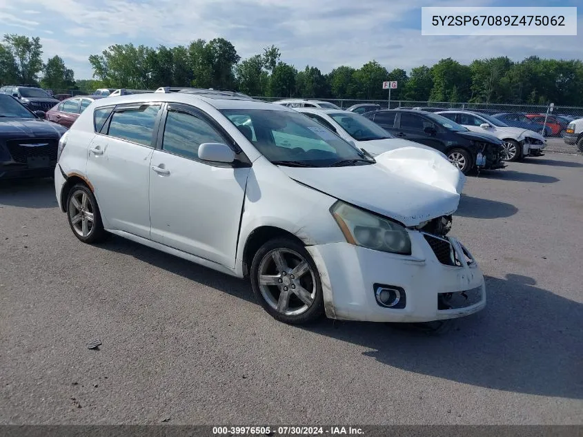 2009 Pontiac Vibe VIN: 5Y2SP67089Z475062 Lot: 39976505