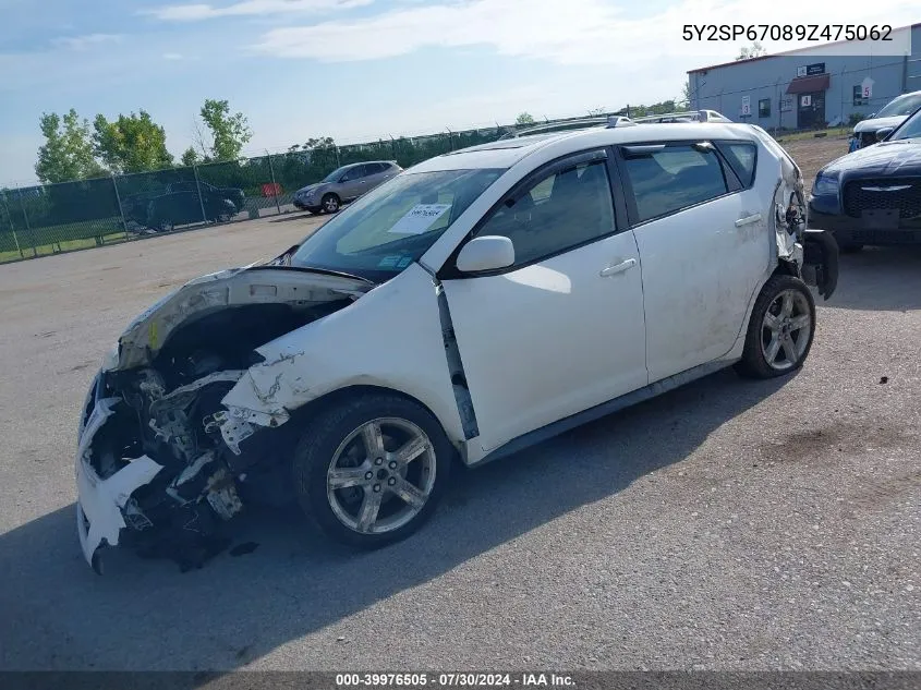 2009 Pontiac Vibe VIN: 5Y2SP67089Z475062 Lot: 39976505