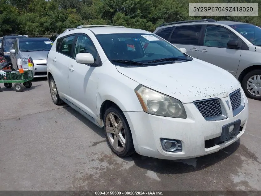 2009 Pontiac Vibe VIN: 5Y2SP67049Z418020 Lot: 40155509