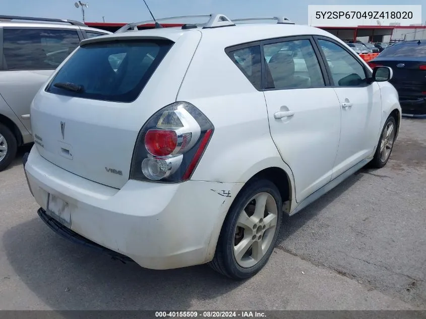 5Y2SP67049Z418020 2009 Pontiac Vibe