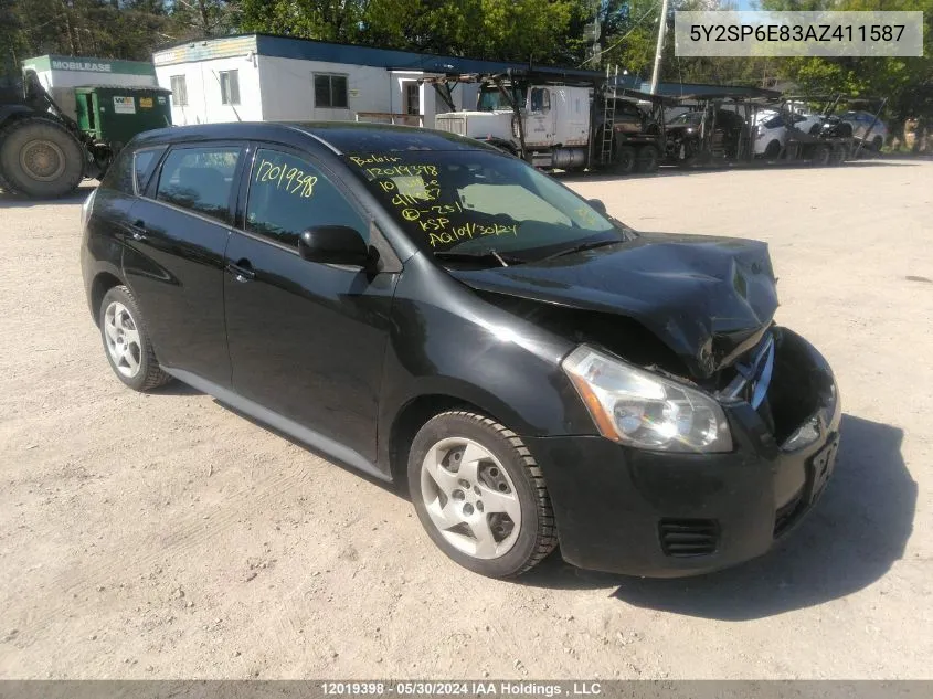 5Y2SP6E83AZ411587 2010 Pontiac Vibe