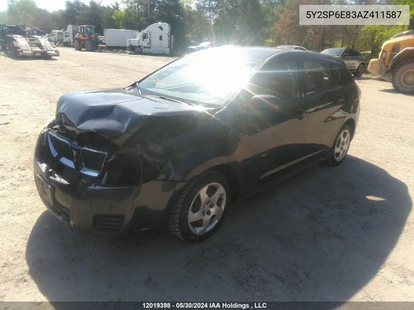 2010 Pontiac Vibe VIN: 5Y2SP6E83AZ411587 Lot: 12019398