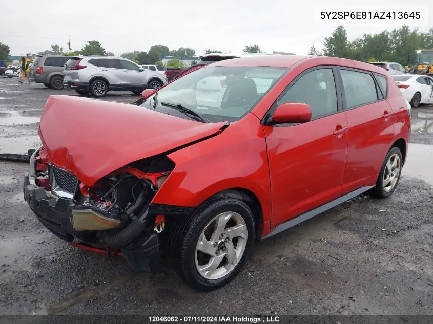 2010 Pontiac Vibe VIN: 5Y2SP6E81AZ413645 Lot: 12046062