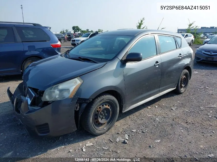 2010 Pontiac Vibe VIN: 5Y2SP6E84AZ415051 Lot: 12056143