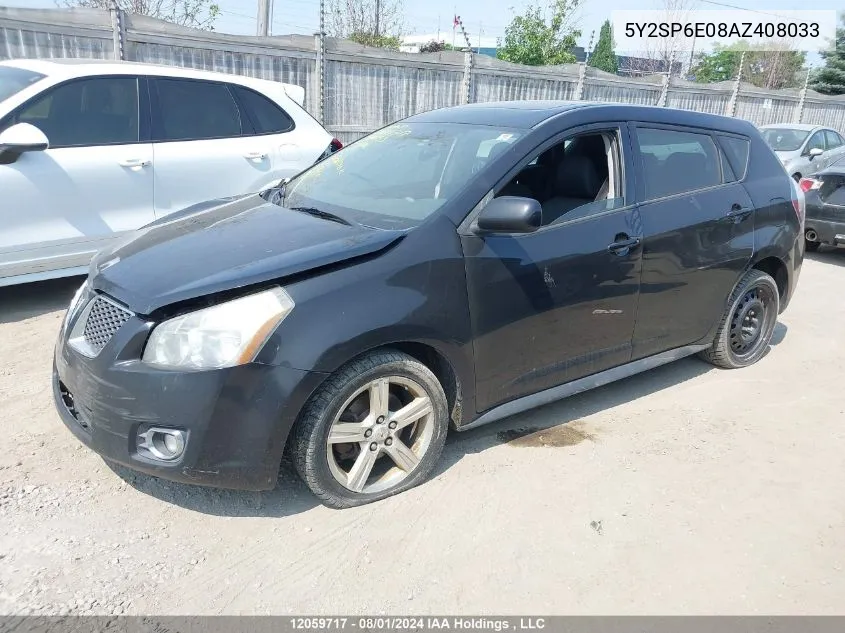 2010 Pontiac Vibe VIN: 5Y2SP6E08AZ408033 Lot: 12059717