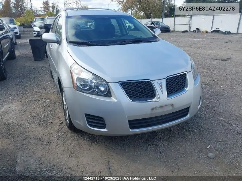 5Y2SP6E80AZ402278 2010 Pontiac Vibe