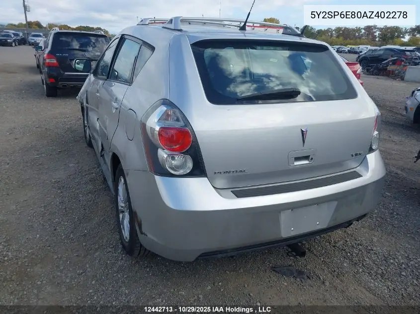 5Y2SP6E80AZ402278 2010 Pontiac Vibe